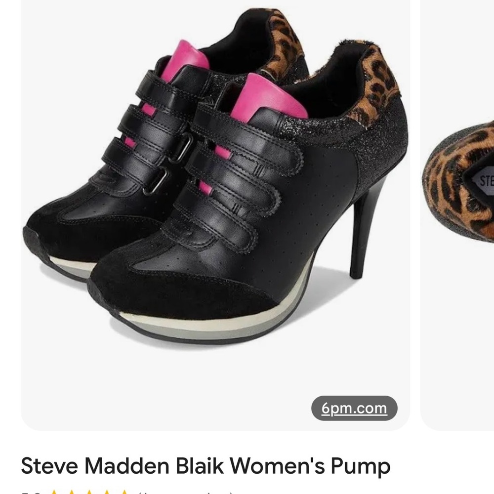 Steve Madden Black and Leopard Heels